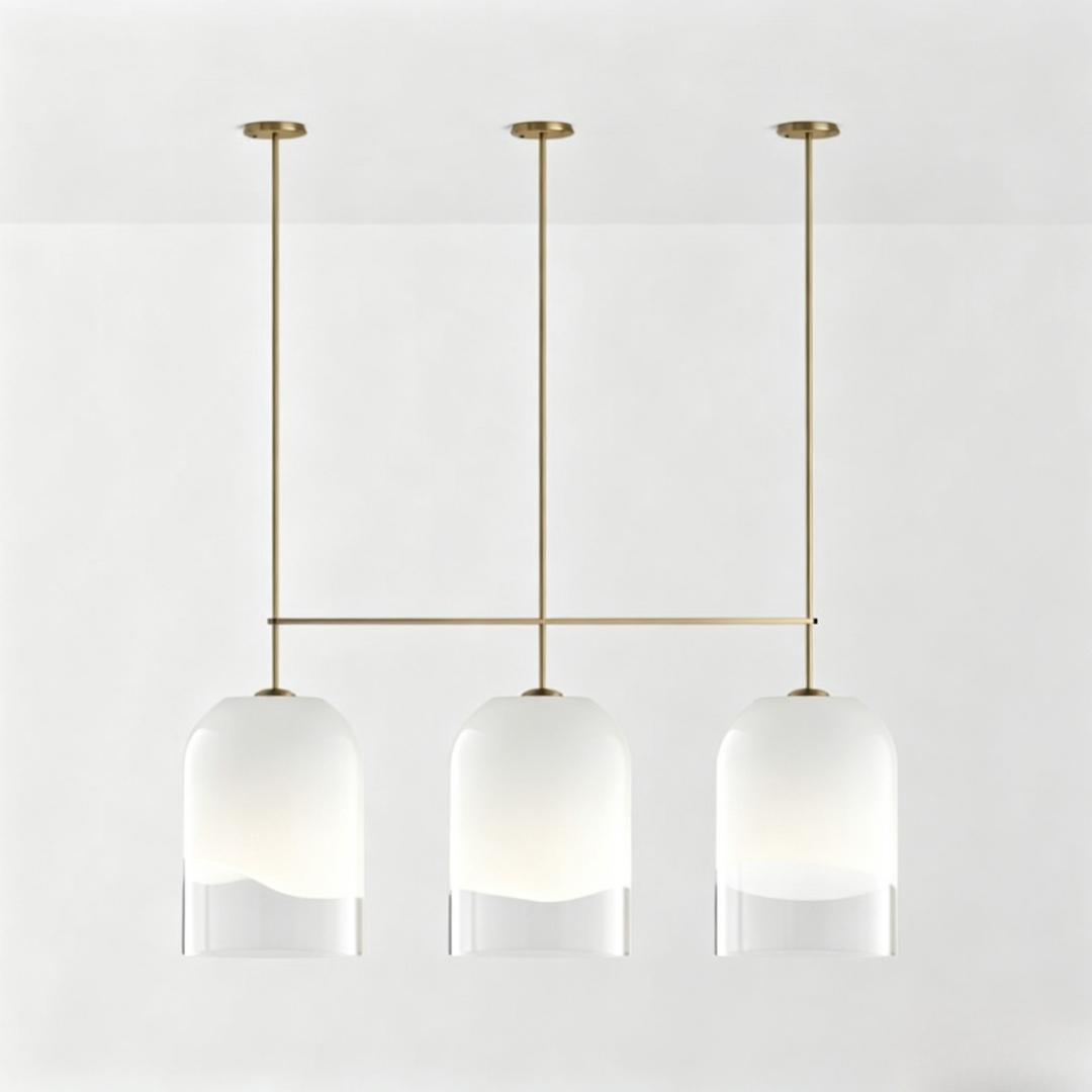 Modern Minimalist Brass Glass Pendant Light for Kitchen Island/Bedroom/Dining Room-Manorlights