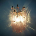 Murano Poliedri Pink Glass Wall Sconces-Wall Lamp-Manorlights