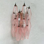 Murano Poliedri Pink Glass Wall Sconces-Wall Lamp-Manorlights