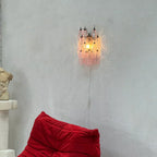 Murano Poliedri Pink Glass Wall Sconces-Wall Lamp-Manorlights