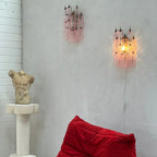 Murano Poliedri Pink Glass Wall Sconces-Wall Lamp-Manorlights