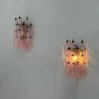 Murano Poliedri Pink Glass Wall Sconces-Wall Lamp-Manorlights