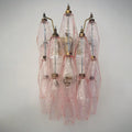 Murano Poliedri Pink Glass Wall Sconces