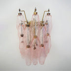 Murano Poliedri Pink Glass Wall Sconces-Wall Lamp-Manorlights