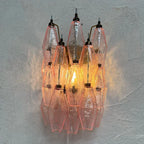 Murano Poliedri Pink Glass Wall Sconces-Wall Lamp-Manorlights