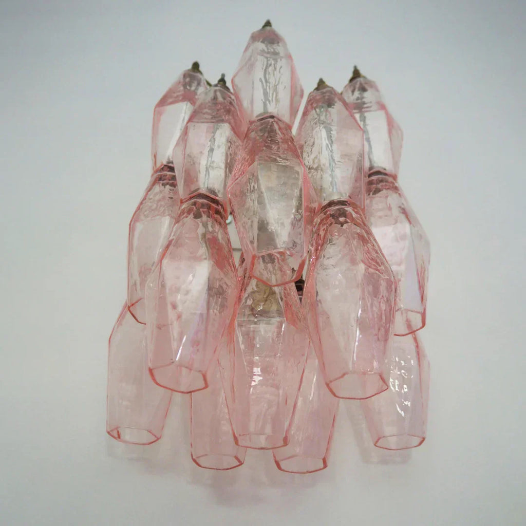 Murano Poliedri Pink Glass Wall Sconces