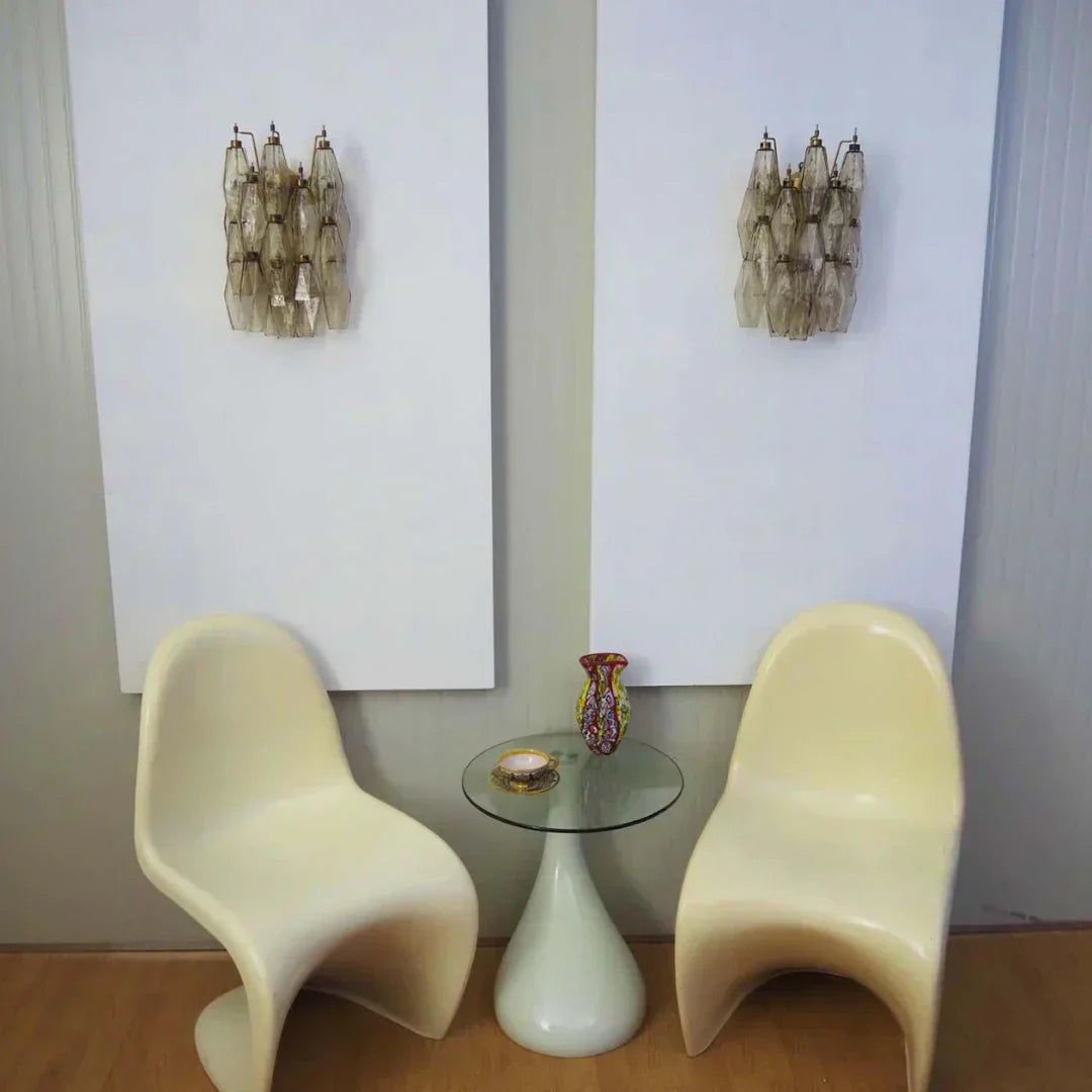 Murano Poliedri Smoked Glass Wall Sconces 9.8"