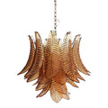 Amber Glass Leaf Chandelier Glass lighting by Manorlights