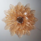 Amber Glass Leaf Chandelier Glass lighting by Manorlights