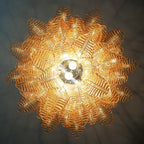Amber Glass Leaf Chandelier Glass lighting by Manorlights