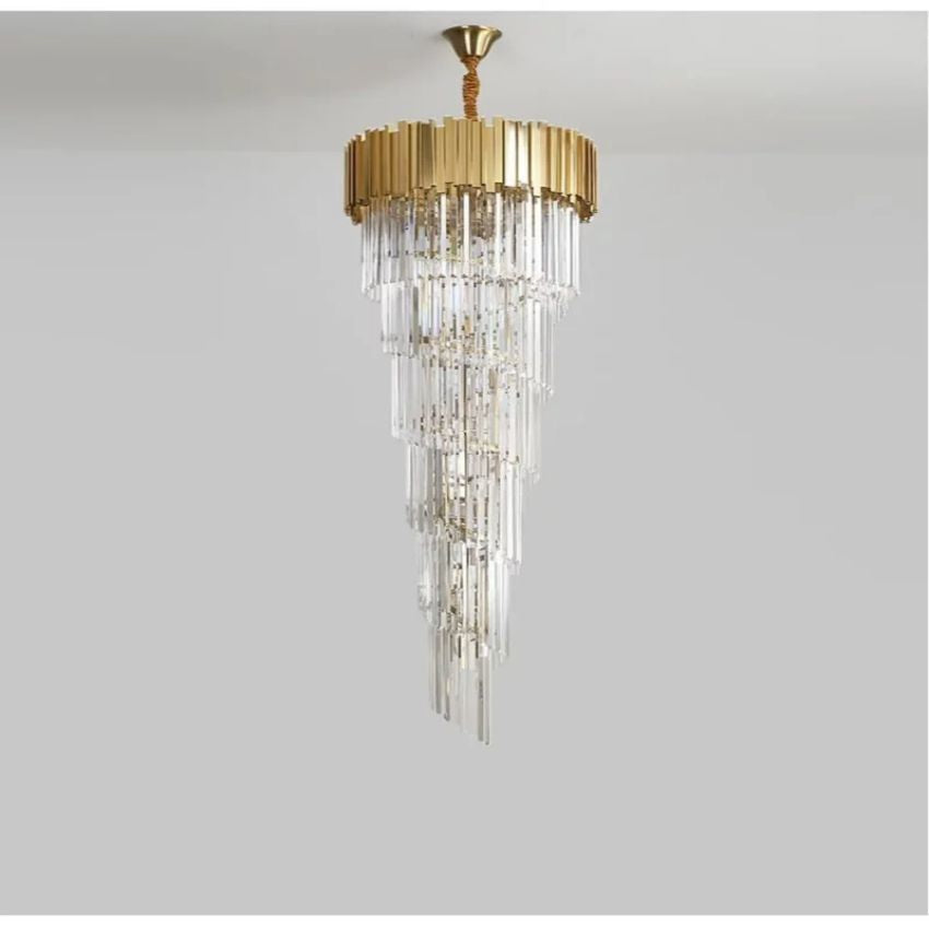 Ryan Golden Modern Crystal Chandelier-Chandelier-Manorlights