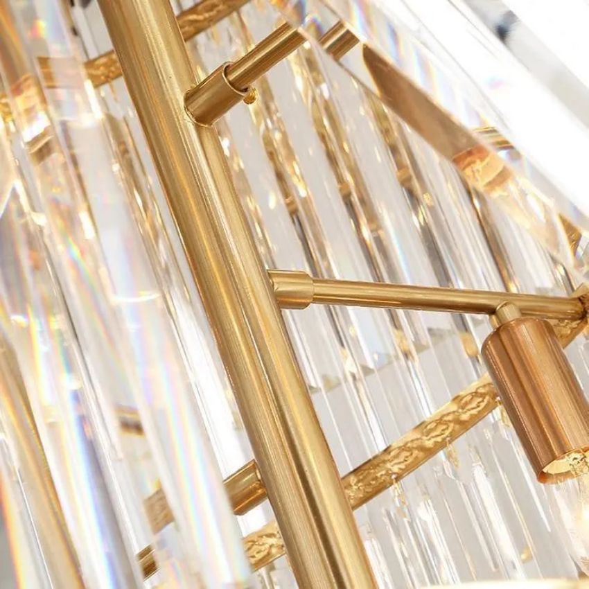 Ryan Golden Modern Crystal Chandelier-Chandelier-Manorlights