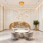 (16+24+31.5+40) Inch 4 Rings Quartz Crystal Chandelier Modern Suspended Hanging Light-现代灯-Manorlights