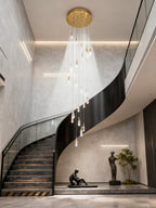 24 Rock Crystal Short-eggplants Modern Chandelier 138 Inch Long Staircase LED Chandelier-现代灯-Manorlights