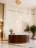 24 Rock Crystal Long-eggplants Modern Chandelier 138 Inch Long Staircase Chandelier-现代灯-Manorlights