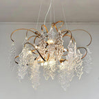 Niagara round brass and glass chandelier