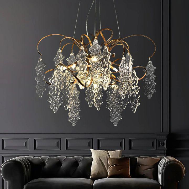 Niagara round glass chandelier with G9 lighting