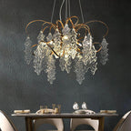 Niagara Modern Round Glass Chandelier – Brass