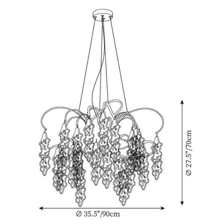 Niagara Modern Round Glass Chandelier – Brass