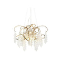 Niagara modern round glass chandelier in brass
