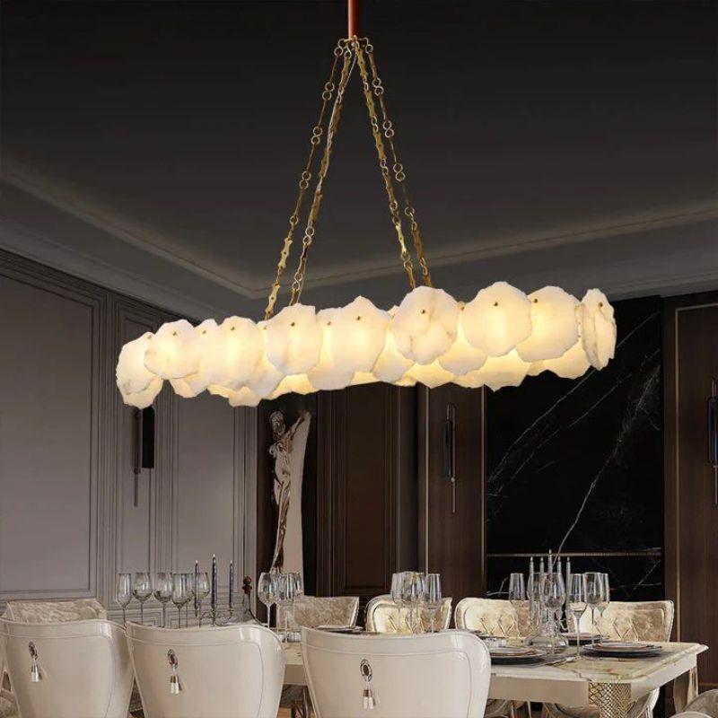 Usmisa Alabaster Chain Linear Chandelier-Chandelier-Manorlights