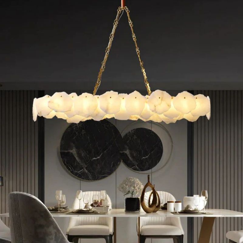 Usmisa Alabaster Chain Linear Chandelier-Chandelier-Manorlights