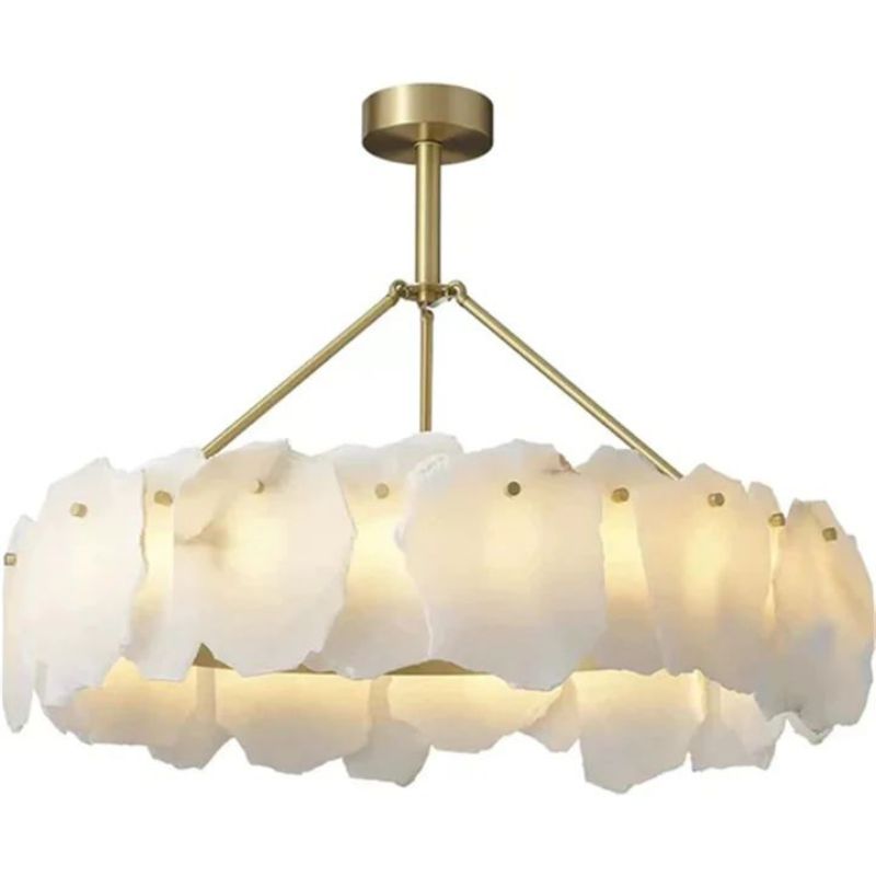 Nauns Alabaster Round Chandelier-Chandelier-Manorlights