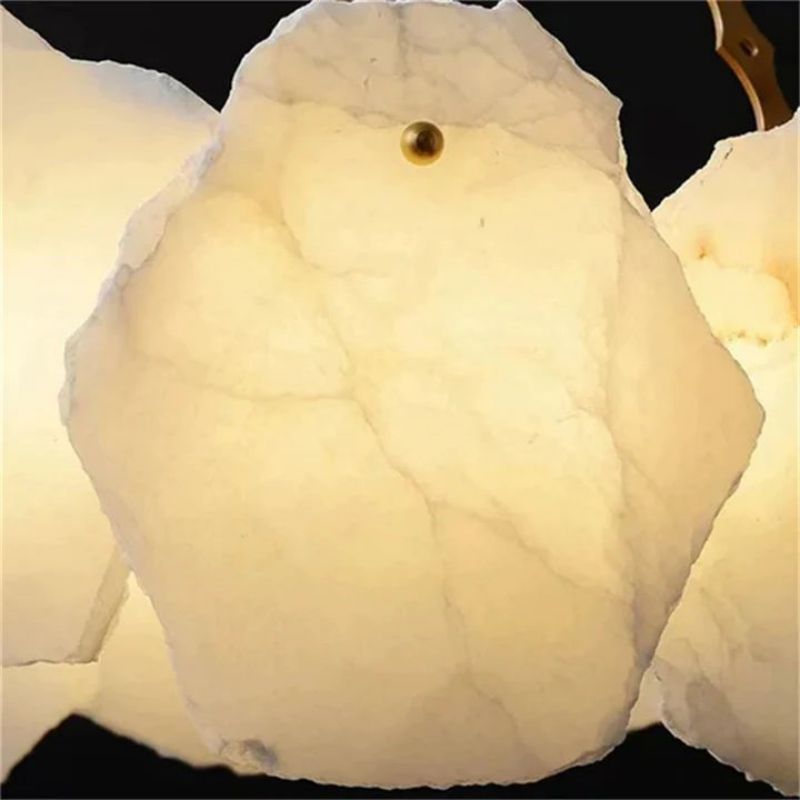 Nauns Alabaster Round Chandelier-Chandelier-Manorlights