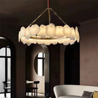 Nauns Alabaster Round Chandelier-Chandelier-Manorlights
