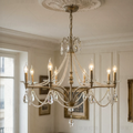 French Vintage Pearl Crystal Chandelier-Manorlights