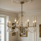 French Vintage Pearl Crystal Chandelier-Manorlights