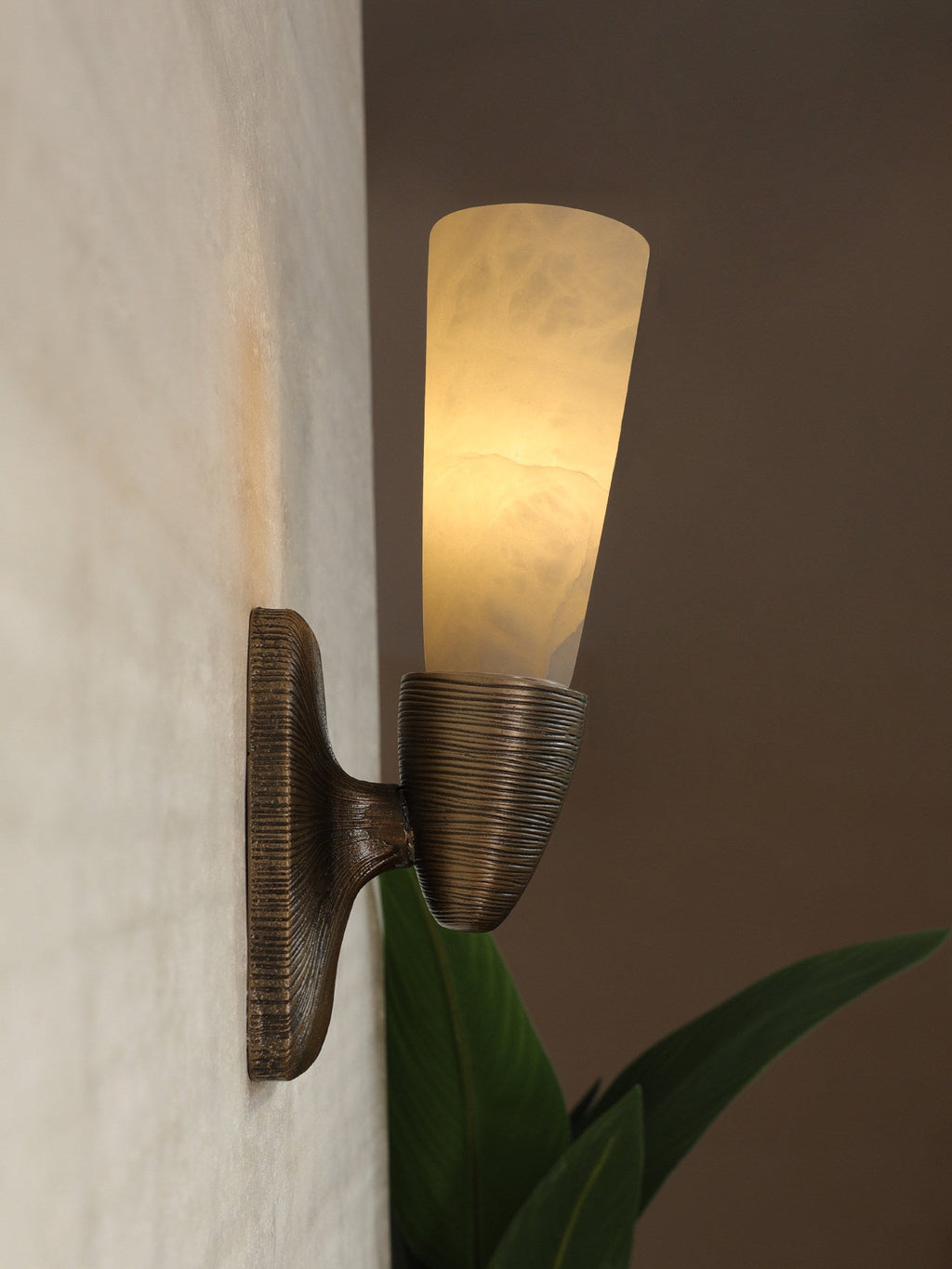 Opal Alabaster Twist Wall Sconce by Manor Lights
