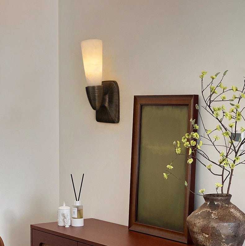 Opal Alabaster Twist Wall Sconce by Manor Lights