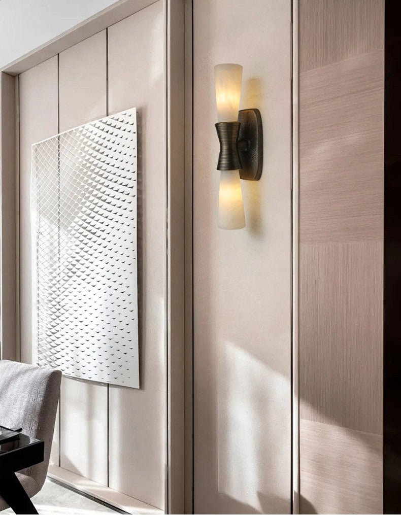 Opal Alabaster Twist Wall Sconce by Manor Lights