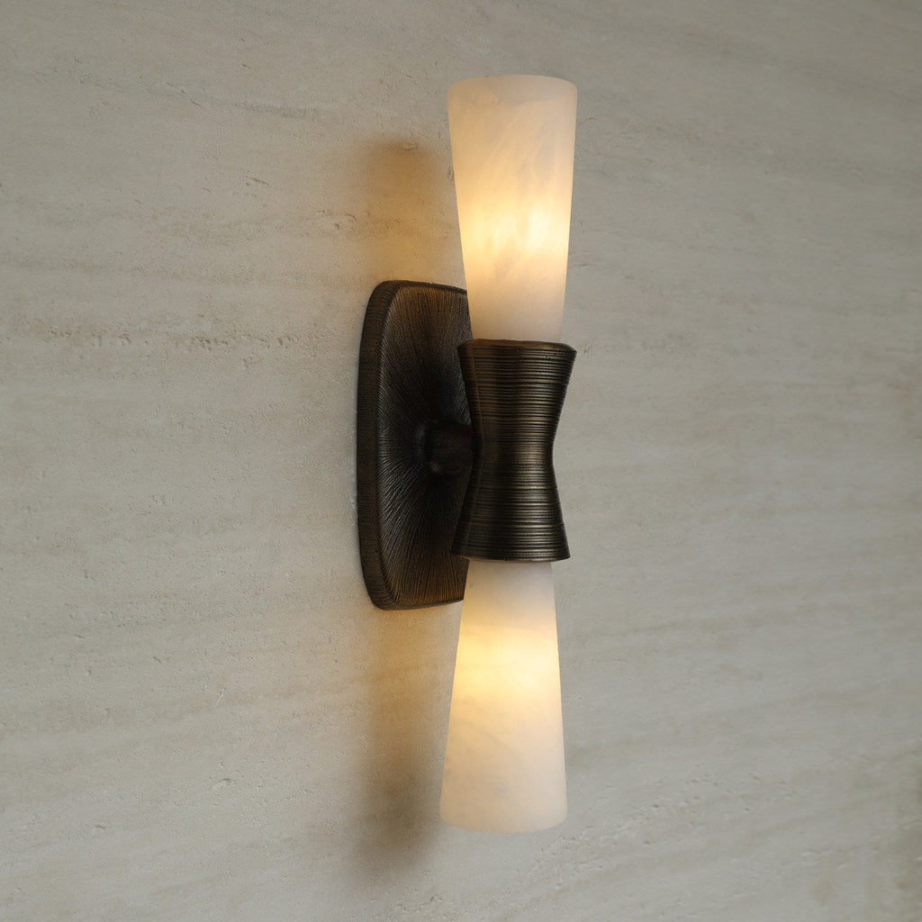Opal Alabaster Twist Wall Sconce by Manor Lights