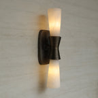 Opal Alabaster Twist Wall Sconce by Manor Lights