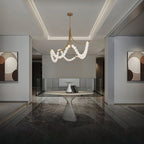 Natural Stone Illuminated Disc Chandelier-Chandelier-Manorlights