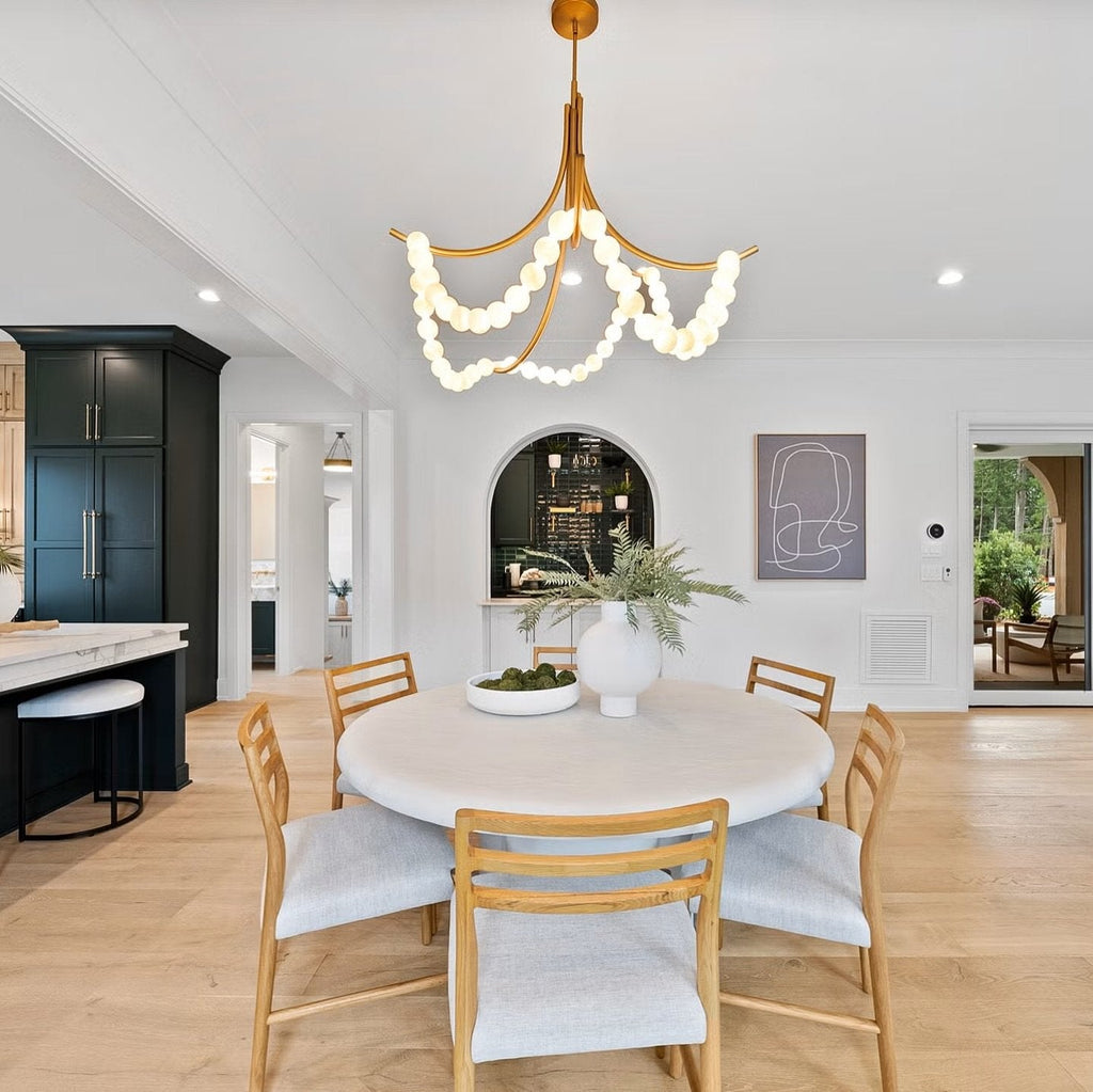 Natural Stone Illuminated Disc Chandelier-Chandelier-Manorlights