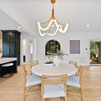 Natural Stone Illuminated Disc Chandelier-Chandelier-Manorlights