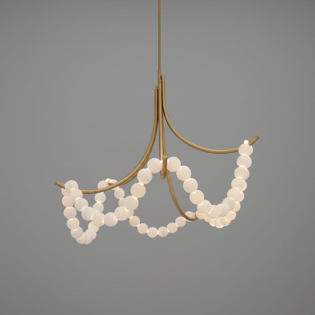 Natural Stone Illuminated Disc Chandelier-Chandelier-Manorlights