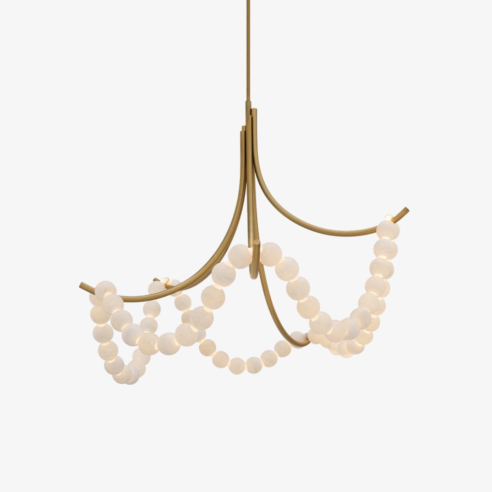 Natural Stone Illuminated Disc Chandelier-Chandelier-Manorlights