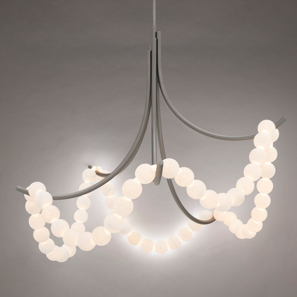 Natural Stone Illuminated Disc Chandelier-Chandelier-Manorlights