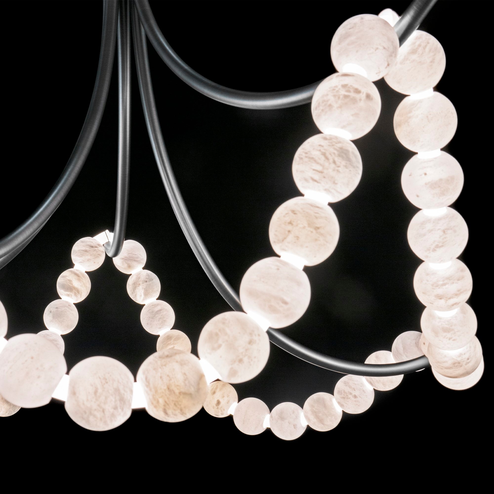 Natural Stone Illuminated Disc Chandelier-Chandelier-Manorlights