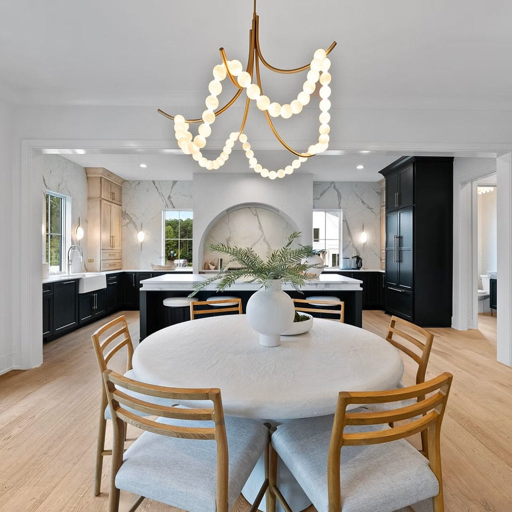 Natural Stone Illuminated Disc Chandelier-Chandelier-Manorlights