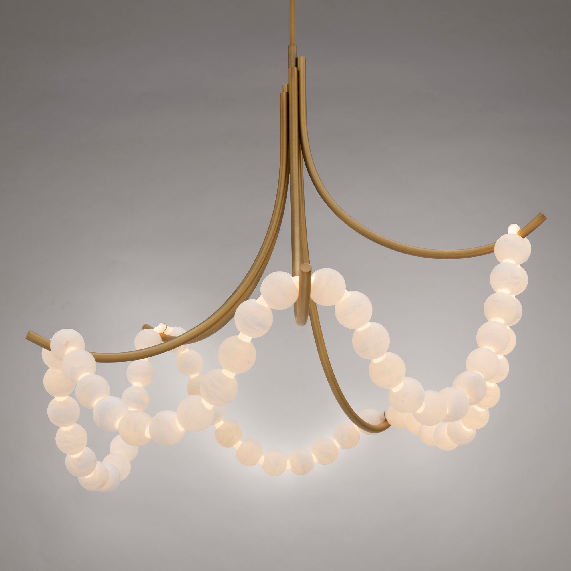 Natural Stone Illuminated Disc Chandelier-Chandelier-Manorlights
