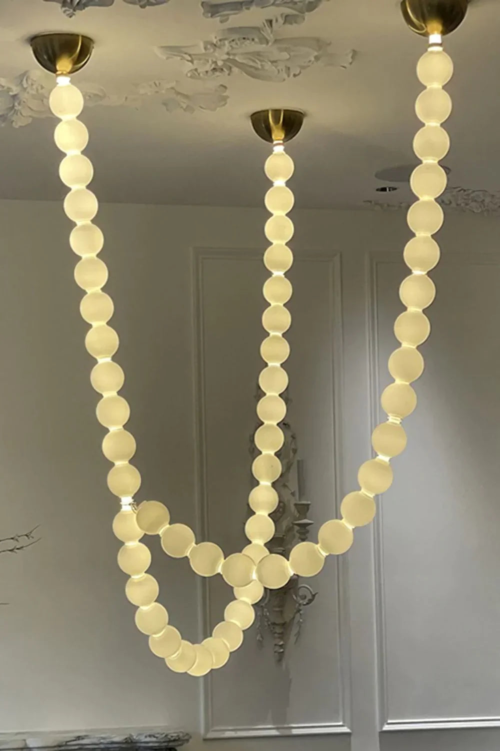 Modern Creative Pearl Necklace Chandelier-Chandeliers-Manorlights