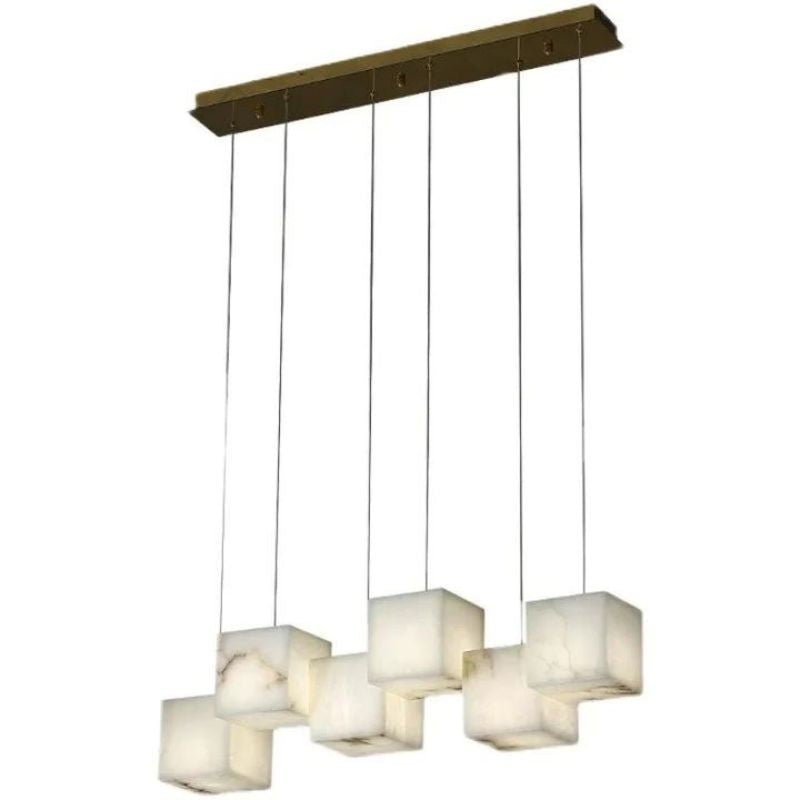 Alabaster Cubic Rectangular Chandelier-chandeliers for dining room,chandeliers for stairways,chandeliers for foyer,chandeliers for bedrooms,chandeliers for kitchen,chandeliers for living room-Manorlights