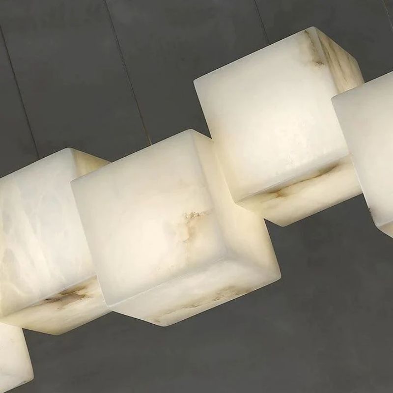 Alabaster Cubic Rectangular Chandelier-chandeliers for dining room,chandeliers for stairways,chandeliers for foyer,chandeliers for bedrooms,chandeliers for kitchen,chandeliers for living room-Manorlights