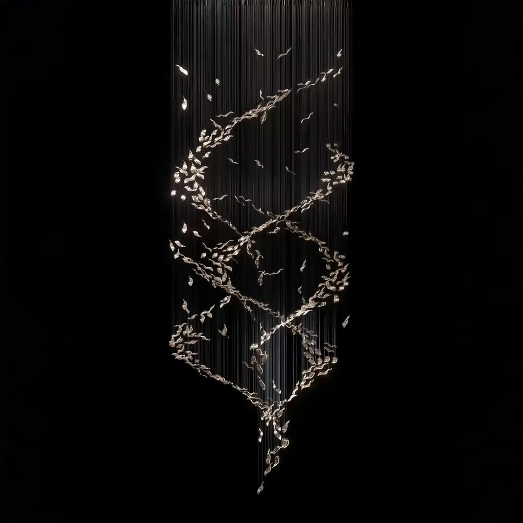 Extra Large Luxury Art Double Spiral Creative Crystal Chandelier For High-ceiling Foyer/Hallway/Entryway-Manorlights
