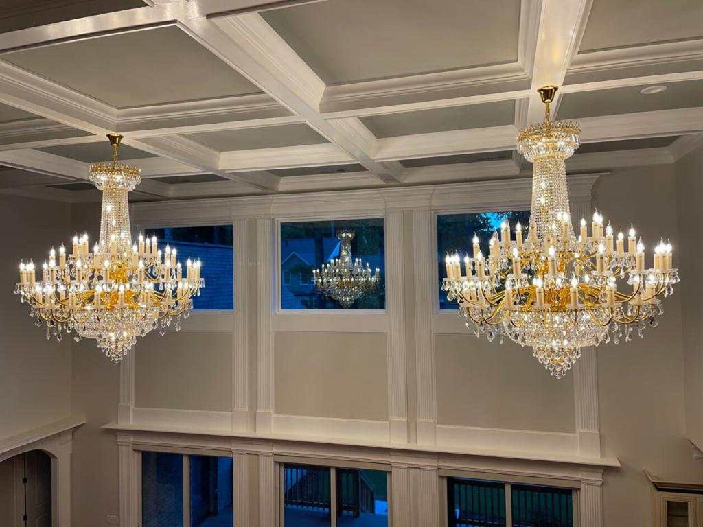 59X69 Inch Large Gold Chandelier Elegant Crystal Chandelier Foyer Lighting-大吊灯-Manorlights